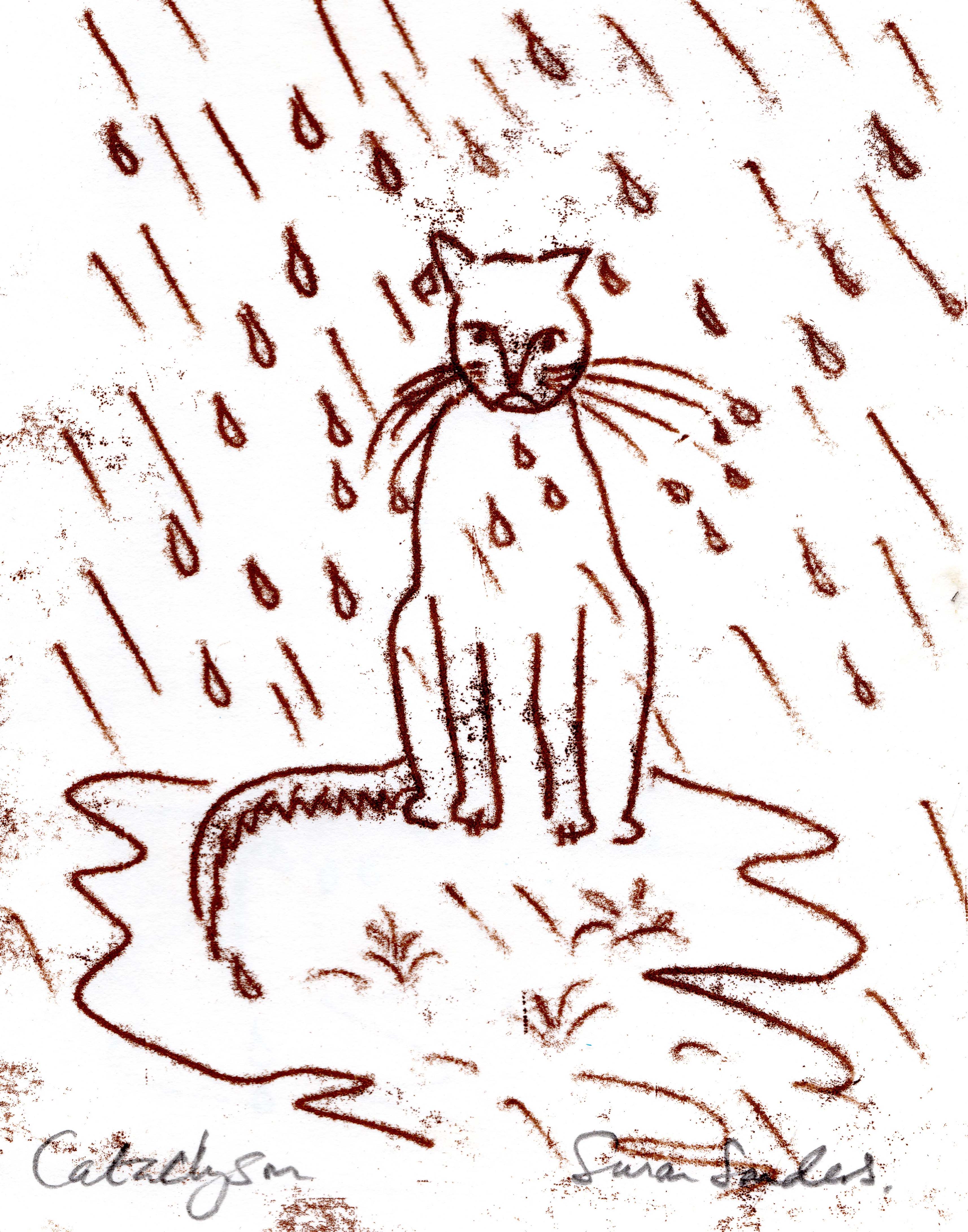 Cataclysm monoprint - by Susan Sanders