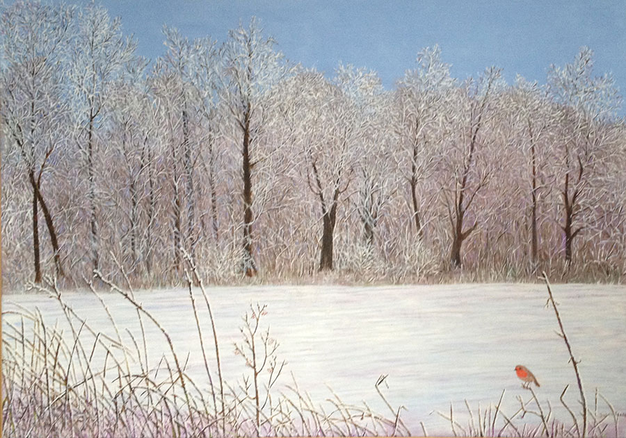 Winter landscape in oil - by Susan Sanders