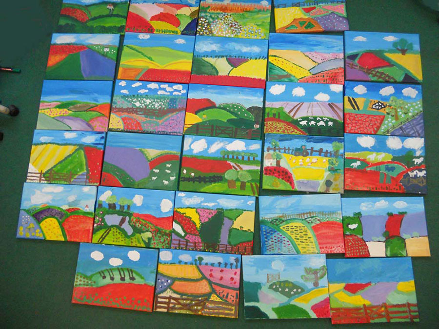 Landscapes from a workshop with year 5 children - by Susan Sanders